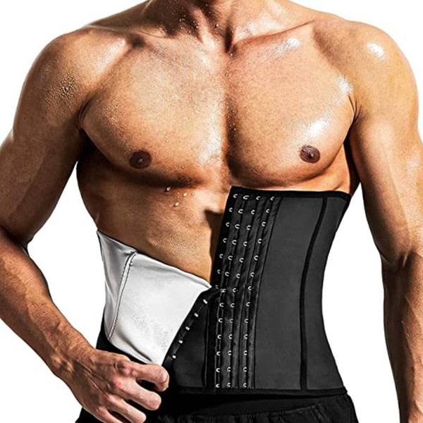 Midja tränare trimmer för män mage kontroll shapewear neopren svett bälte