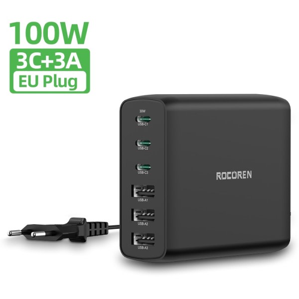 Flere Type C lader USB C PD Rask lader Hurtig lading 4.0 3.0 Desktop Ladestasjon