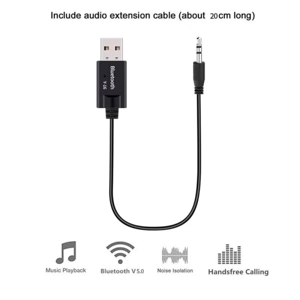 Paras laatu Bluetooth 5.0 Audio vastaanotin auto sarja 3.5MM 3.5 Jack AUX Auto Stereo Musiikki USB Dongle Langaton sovitin