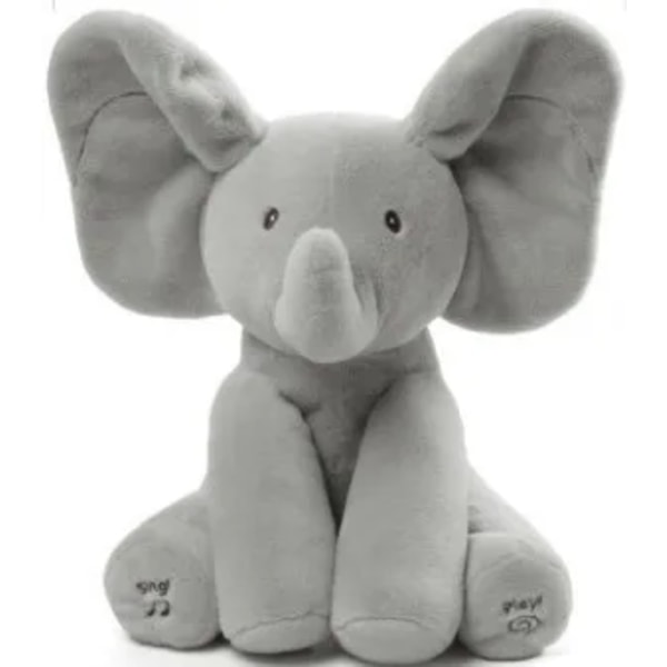 Peekaboo elefant elektrisk plys legetøj dukke sky dækkende øjne bad0 |  Fyndiq