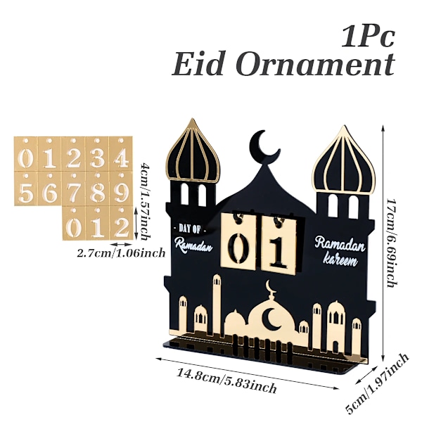 Akryl Ramadan Nedtelling Kalender Ornamenter Gaver Eid Mubarak Ramadan Dekor