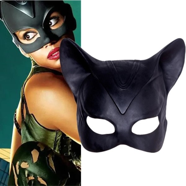 Sexet Kat Kvinde Selina Kyle Latex Maske Superhelte Film Cosplay Kostume Halloween Fest masker