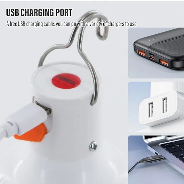Ulkokäyttöön USB ladattava LED lamppu polttimot korkea kirkkaus hätä valo