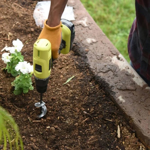 Bästa kvalitet Trädgård Auger Spiral Bor Bit Trädgårdsskötsel Blomma Planter Earth Bor Plantering Hål Grävare Verktyg Lös jord Borr Tillbehör