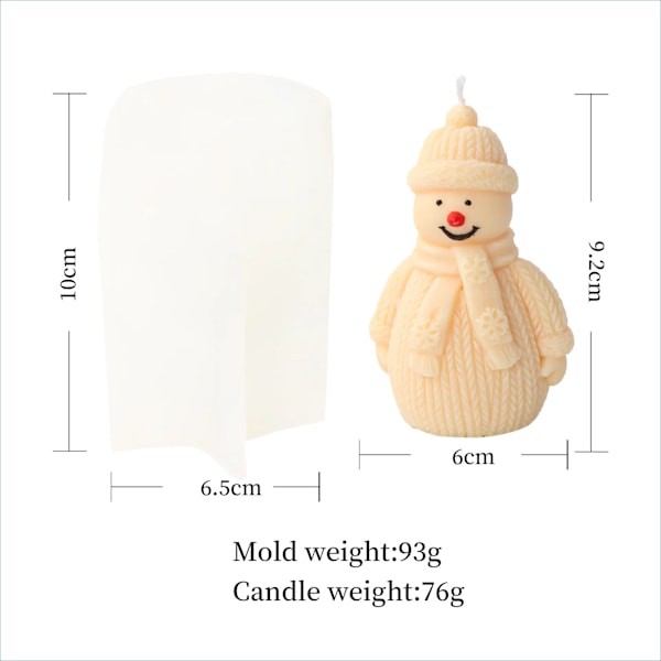 Sweater jul Snemand stearinlys silikone form tørklæde sne dukke gips sæbe fremstilling chokolade kage form