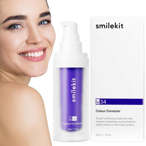 30ml V34 Lila Whitening Tandkräm Ta bort Fläckar Minska Gulning Vård Tänder Tandkött Fräscht Andning Ljusning Tänder