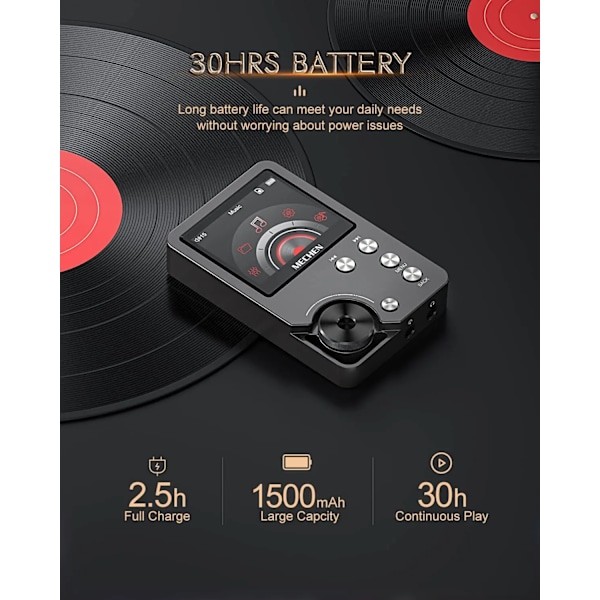 Kannettava Hi-Fi digitaalinen ääni musiikki soitin 64GB muisti kortilla