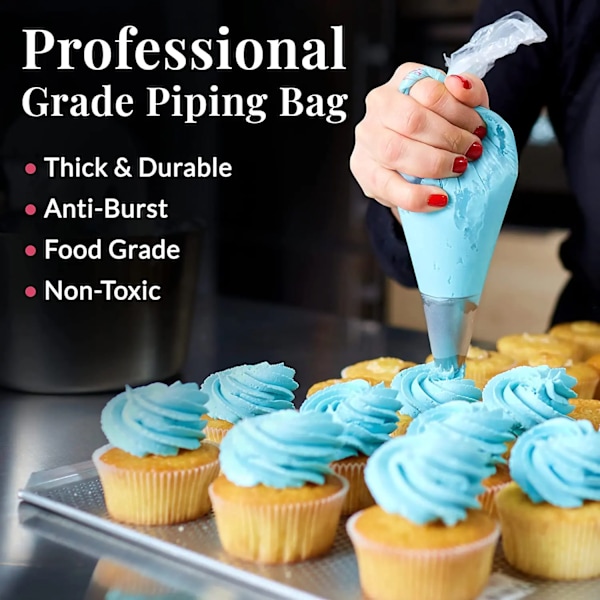 200 stycken Anti Burst Piping påsar Icing Piping påse Födelsedag Tårta tillverkning Konditor påsar paket Kök Bakning tillbehör