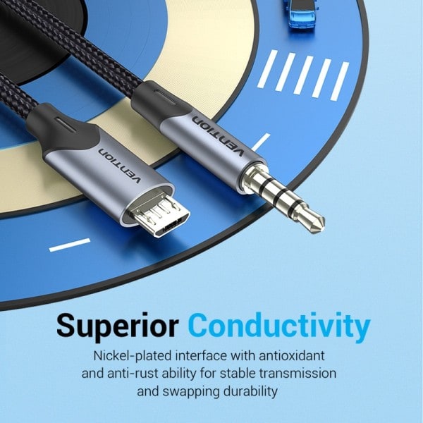 Vensjon Mikro USB til 3,5 mm Lyd kabel for Hi-Fi Lyd Kort Mikrofon Karaoke 3,5 Jack Adapter for Samsung Xiaomi Android telefon