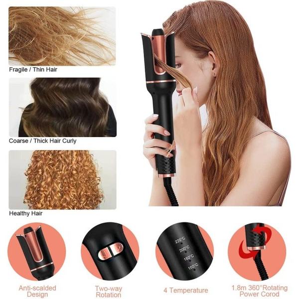Multiautomatisk hår krøller hår krøllejern LCD keramik Roterende hår Waver Magic Curling Wand Irons