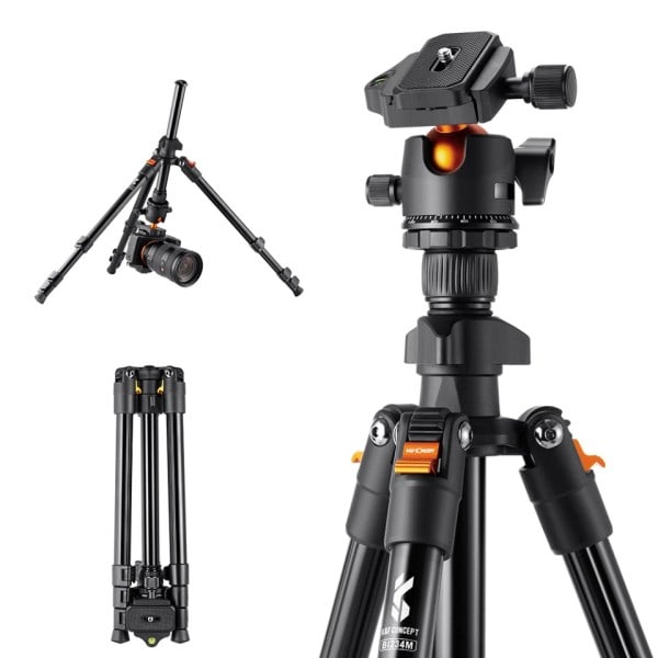 Kamera Stativ för DSLR Bärbart Aluminium Rese Stativ med 360 graders Panorama Ball Head Quick Release