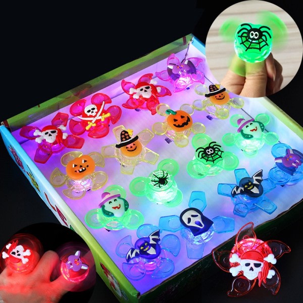 3 STK LED Glødende Finger Gyro Roterende Ring Børne legetøj