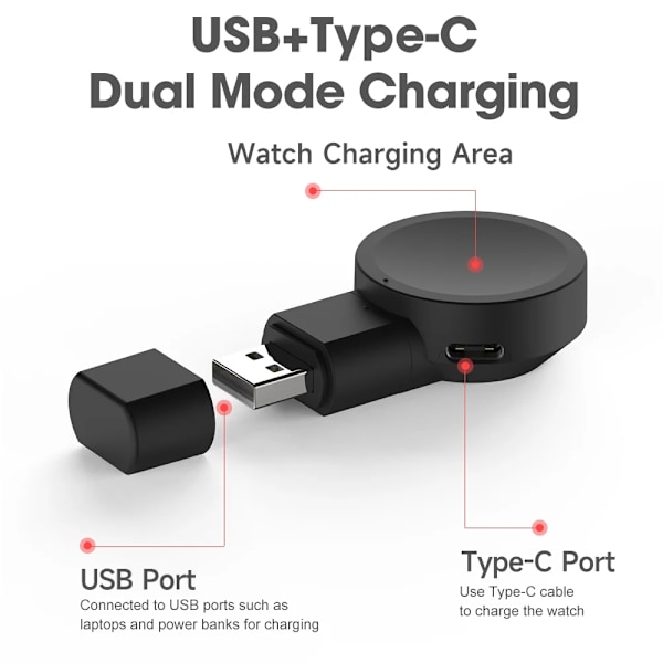 Dock laddare adapter trådlös USB laddning kabel sladd ställ för Samsung Galaxy klocka 6 Watch5 Pro Watch 5 Watch 4