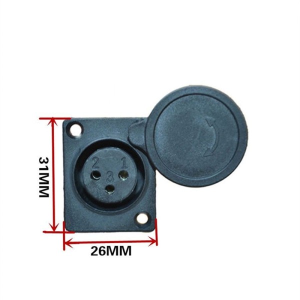 1st 3Pin XLR med Damm Kåpa Bas Sub Låda Panel Montering Socket Adapter Laddningspunkt