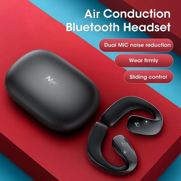 Air Conduction Bluetooth 5.3 Øretelefoner Open Ear Clip Trådløs Hovedtelefon med Mic Sports Headsets