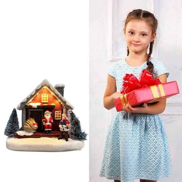 Jul pynt snø scene landsby hus vinter pynt sett