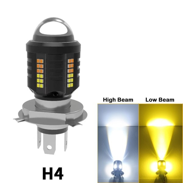 1 STK   Motorcykel   Forlygte   LED   H4   Pærer   Hi   Nærlys