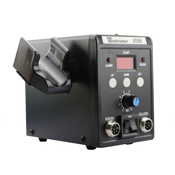Lödstation 8586 760W 2 in 1 Digital Display SMD Omarbetning Varm luft pistol Llödare järn
