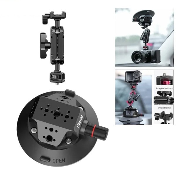 4,5 tuuman auto imukuppi kiinnitys pidike puhelimelle toiminta kamera GoPro Hero Insta360 DJI Magic varsi joustava kierto lasi imut