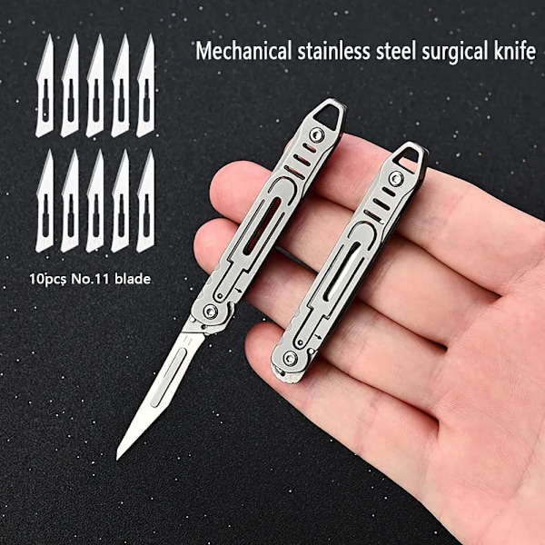 Rostfritt stål vikbar skalpell medicinsk vikbar kniv EDC utomhus uppackning ficka kniv