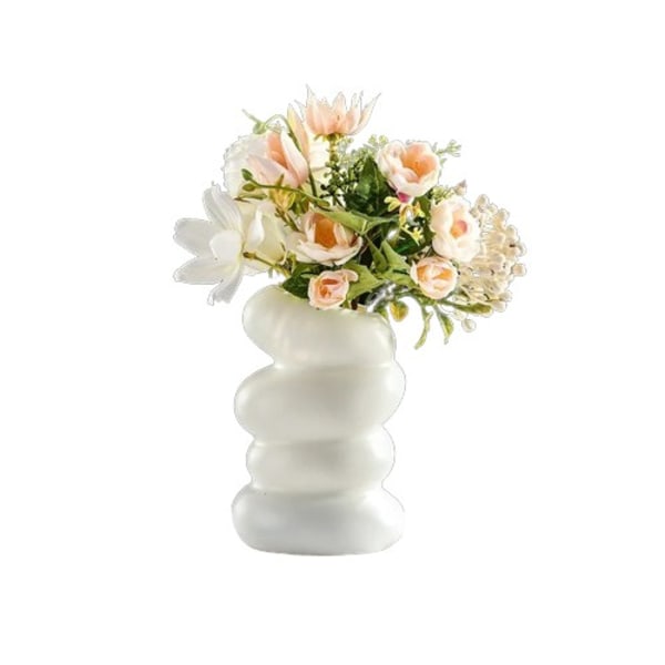 1 stycken Plast Spiral Vit Vas Nordisk Kreativt Blomsterarrangemang Behållare För Kök Vardagsrum Sovrum Hem Inredning Prydnad