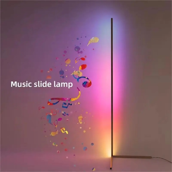 Smart RGB Dream Farve Gulv Lampe med Musik Sync Moderne 16 Million Farve Skiftende Stående Stemning Lys