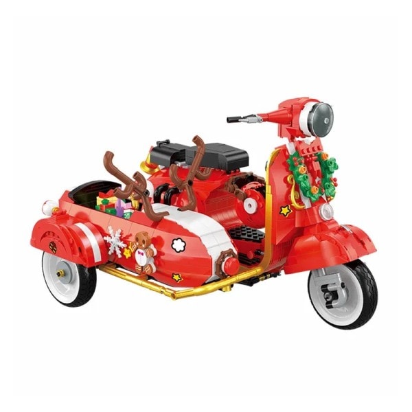 Jul Motorcykel Bygning Klods Model By Køretøj Trehjulet cykel Gør det selv Samling Klodser Legetøj