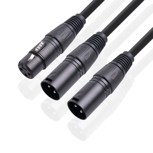 50cm XLR jakaja kaapeli naaras kaksois uros Y-jakaja 3nasta tasapainotettu linja folio punottu suojattu