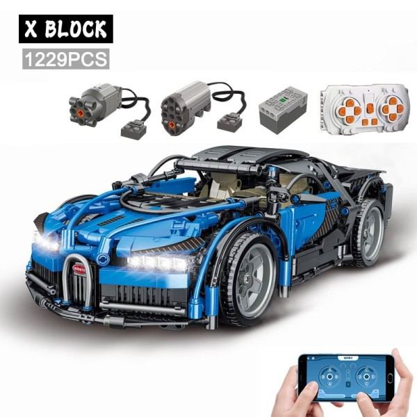 Tekninen APP Kaukosäädin Ohjaus Moter Power Urheilu Auto rakennus palikat tiilet  Nopeus Kilpa Superauto Setit lelut lapsille