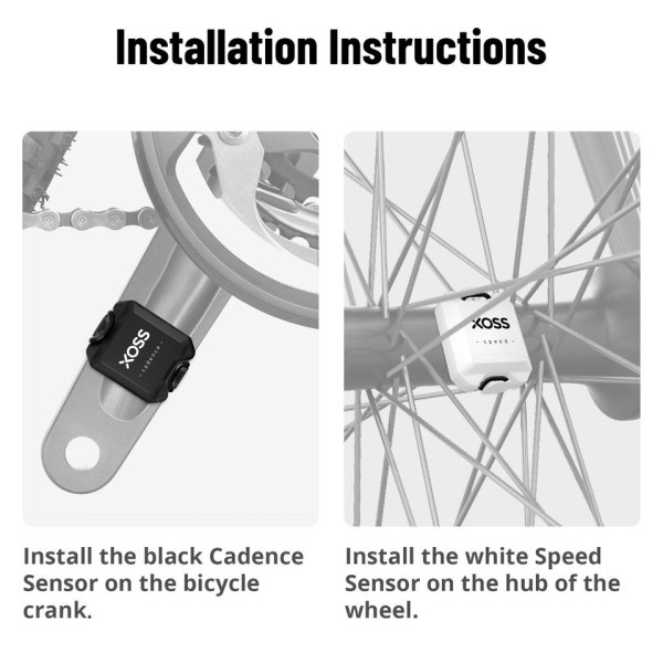 X1 Suite Speed Cadence Sensor 400Hrs Battery Life IPX7 Vattenproof Bluetooth ANT+ for Cykel Dator Cykel Tillbehör MTB