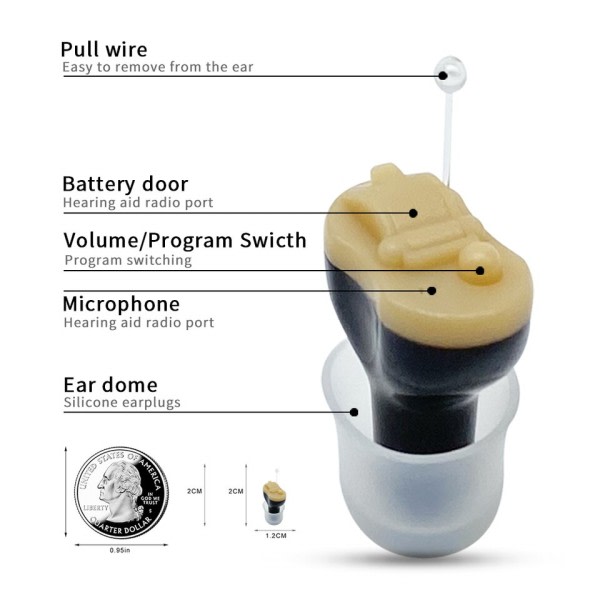 Mikro kuulolaitteet digitaaliset näkymättömät kuuroille vanhukset säädettävä mikro langaton kuulolaite