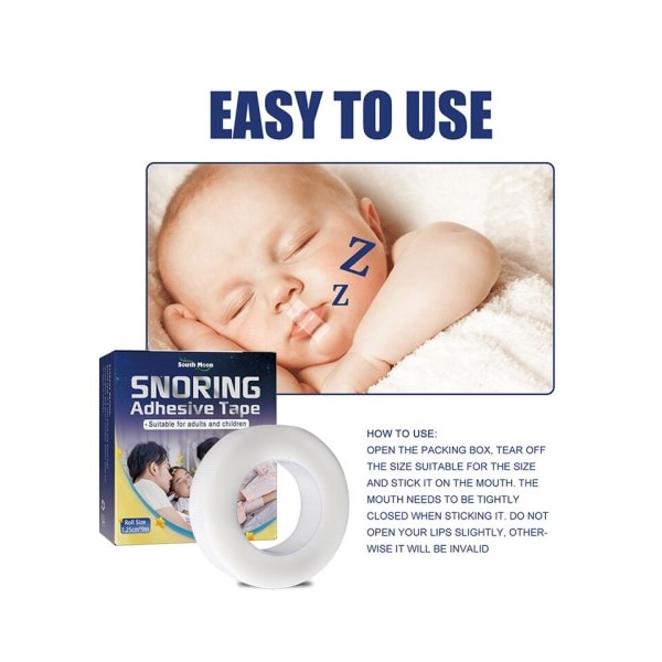 9M/Roll PE Mund Tape Søvn Strip til Søvn Anti Snorken Mund Tape for at  Forbedre Søvn Mund Klistermærke Anti Snorken Læbe Strip ba4c