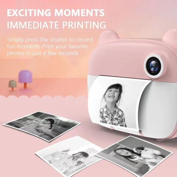 Barn Digital Kamera Instant Print for Barn Termal Print Kamera Instant Foto Utskrift Kamera Video leksaker