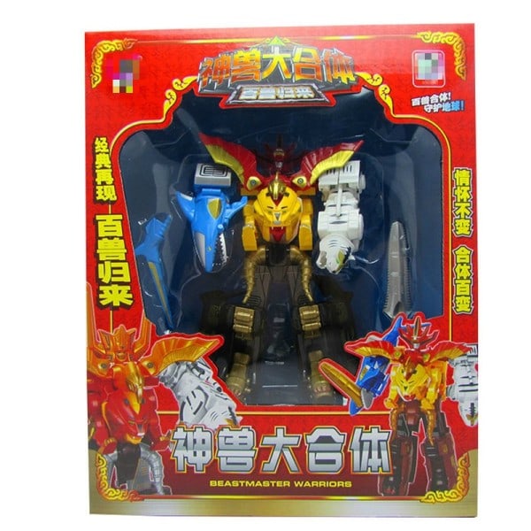 5 I 1 Montering Leksaker Transformation Robot Dinosaur Rangers Megazord Action Figurer