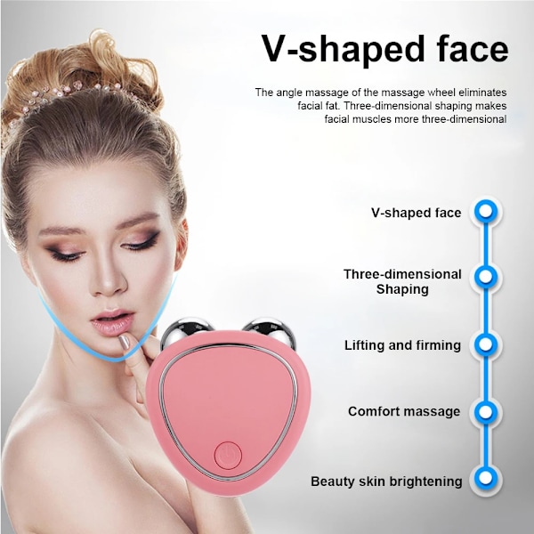 Ansiktslyft Maskin Ansiktsbehandling Massager Mikroström Roller Hud Tightening Föryngring Skönhet Laddning Ansiktsbehandling Anti rynkor