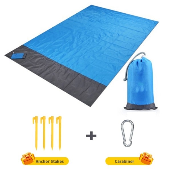 2x2,1m vandtæt lomme strand tæppe foldning camping måtte madras