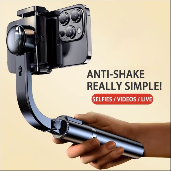 Gimbal Håndholdt Auto Anti-shake Stabilizer Reise 360° Rotating AR Intelligent Following Bracket