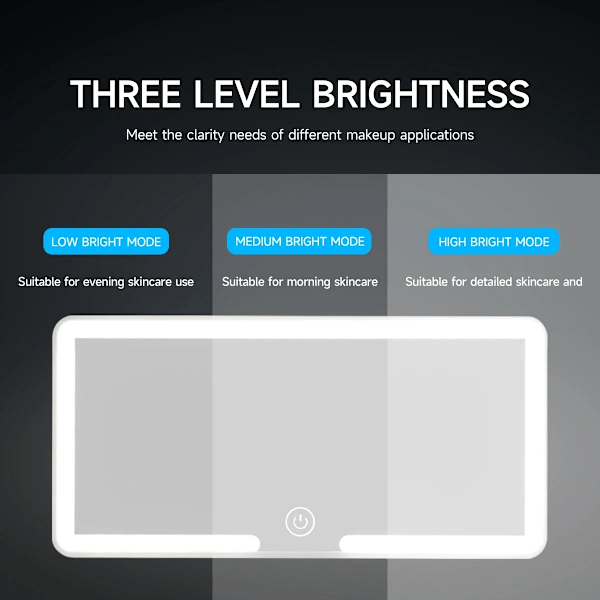 HD spejl bil LED makeup spejl tre gear justering sol visir