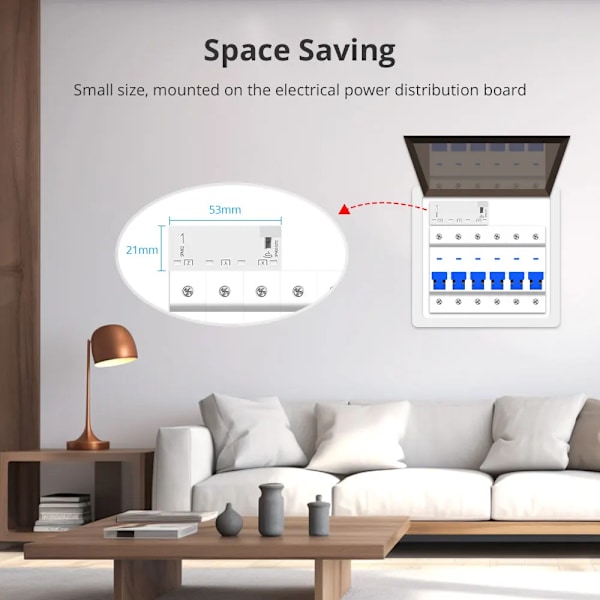 WiFi 3 Phase Energi Meter Strøm Overvåking Sanntid Mål Forbruk 63A Smart Life App Kontroll