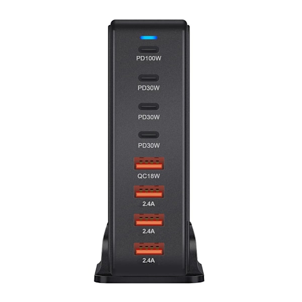 240W  Skrivbord Laddare 8-portar USB Typ C PD Laddare Snabb Ladda 3.0 USB Typ C Snabb Laddare