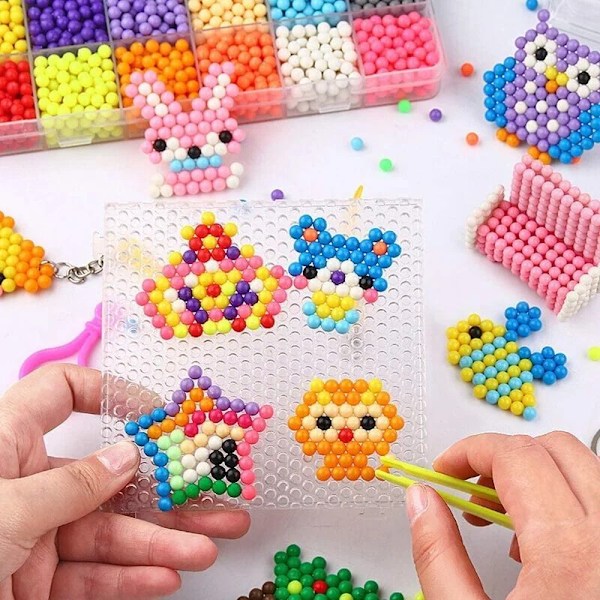 1000 bitar Handgjorda Magic Vatten Fuse Beads Creative Beads DIY Konst Hantverk Leksaker Set med tillbehör