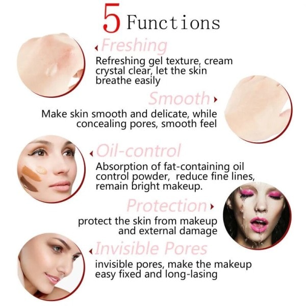 Flytende Matt Face Base Primer Transparent Usynlig Pore Makeup Fine Lines Oil-control Facial Cream Brighten Foundation
