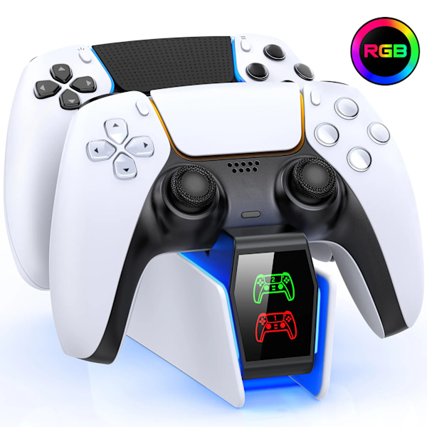 RGB Controller Laddningsstation För PlayStation 5 Dual Snabb Laddare LED Indikator Laddnings Ställ Dockning Station För PS5 Gamepad