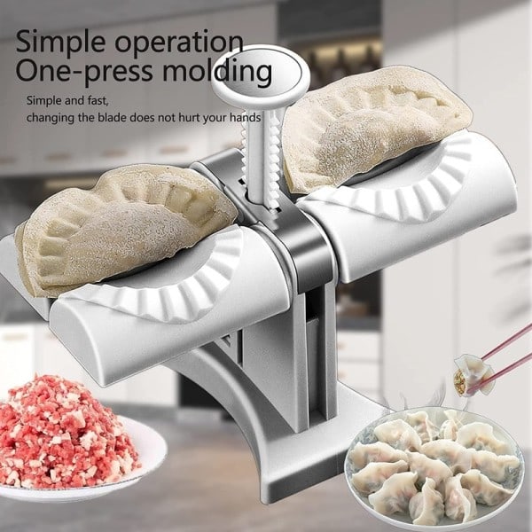 Fuldt Automatisk Dumpling Maskin Dobbelt Hoved Press Dumplings Mold