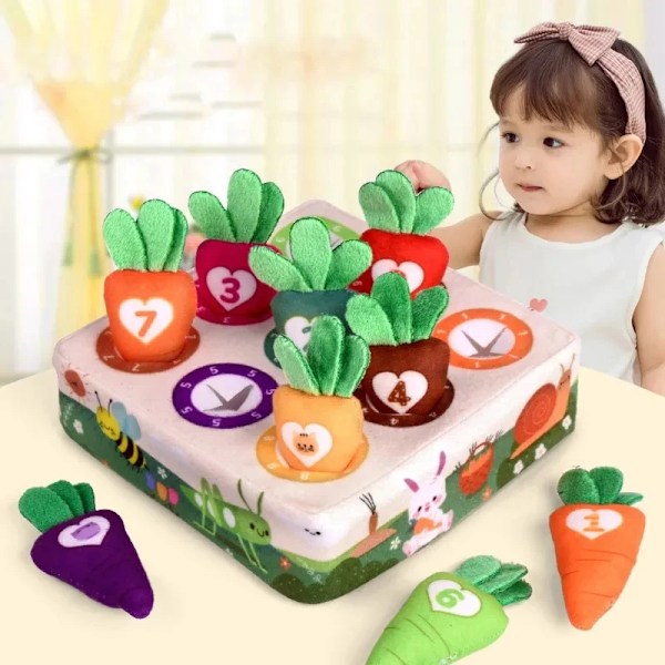 Montessori lelut vauva veto porkkana pehmo lelu numero muoto väri sopiva lelut