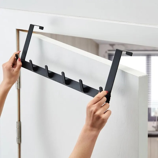 Krokar över dörren 5 krokar hem badrum arrangör ställ kläder rock hatt handduk hängare badrum kök tillbehör