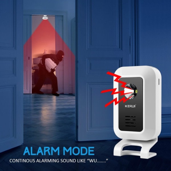 Välkommen Rörelsesensor Säkerhet Alarm 32 Sångar Dörrklocka Klocka Trådlöst Smart Hem