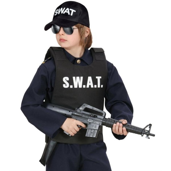 Børn Politi Swat Skuglesikker Vest & Swat Kasket Hat Kostume Fancy Kjole