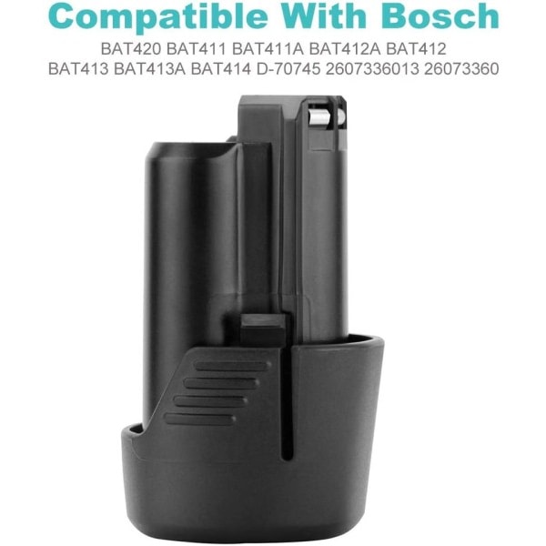 3000mAh BAT411 Udskiftning Batteri Kompatibelt med Bosch 12V Batteri