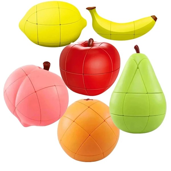Creative Alien Fruit Magic Cube Banan Apple Citron Apelsin Päron Peach Puzzle